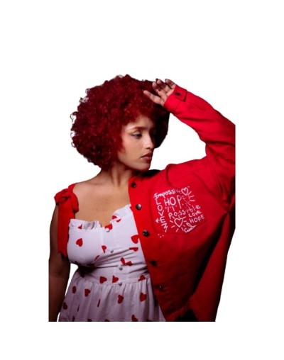 Chaqueta pintada a mano Letras
