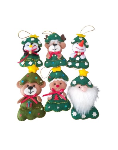 Set de Adornos Navideños Artesanales en Paño Lency – Hechos a Mano