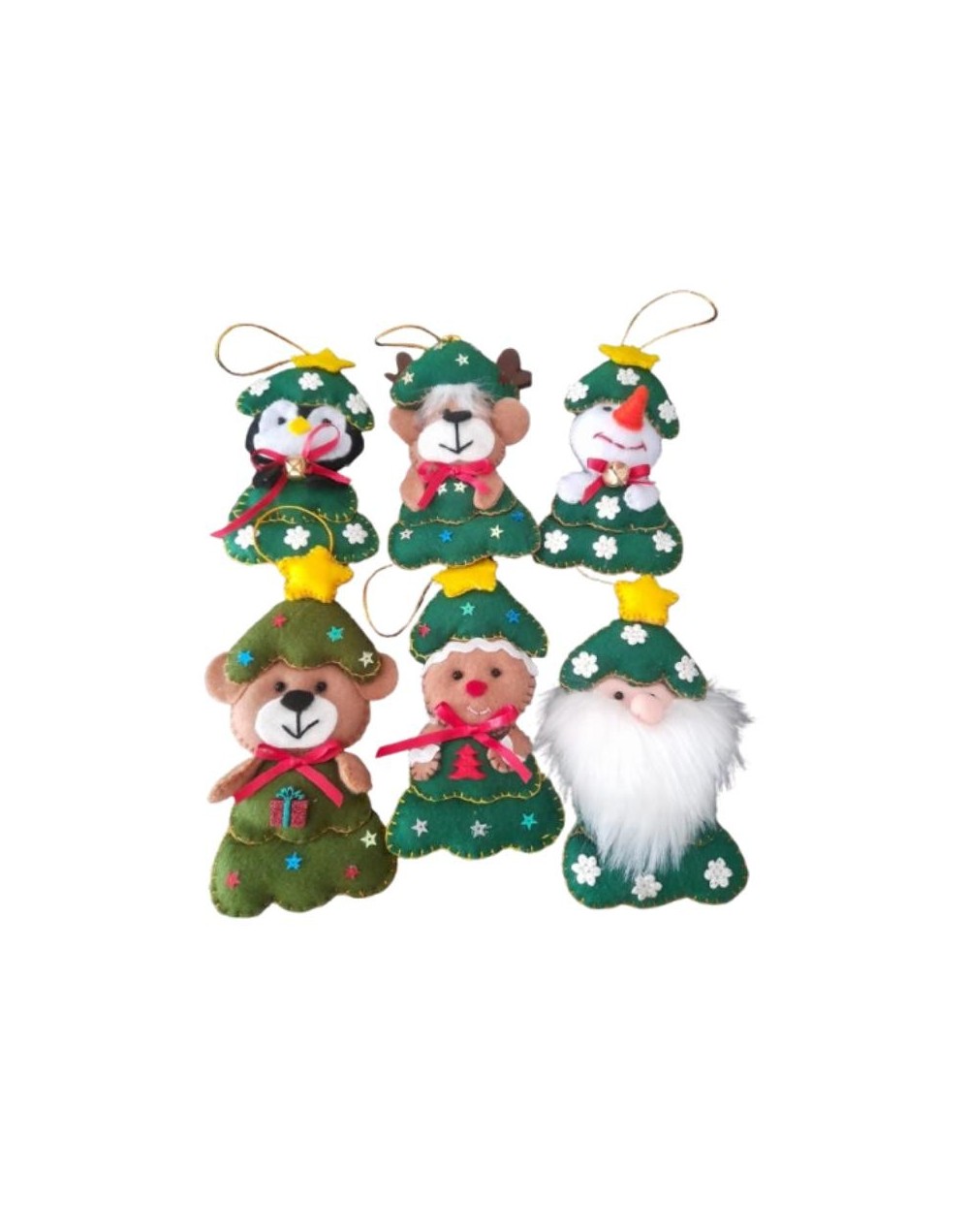 Set de Adornos Navideños Artesanales en Paño Lency – Hechos a Mano
