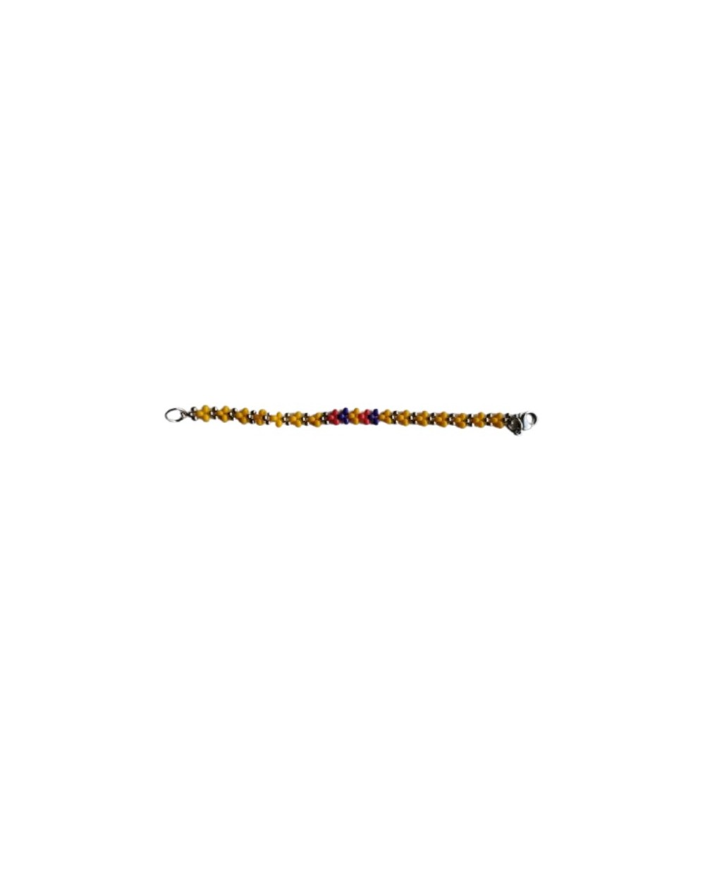 Pulsera Mostacillas y Balines Bandera Colombiana 