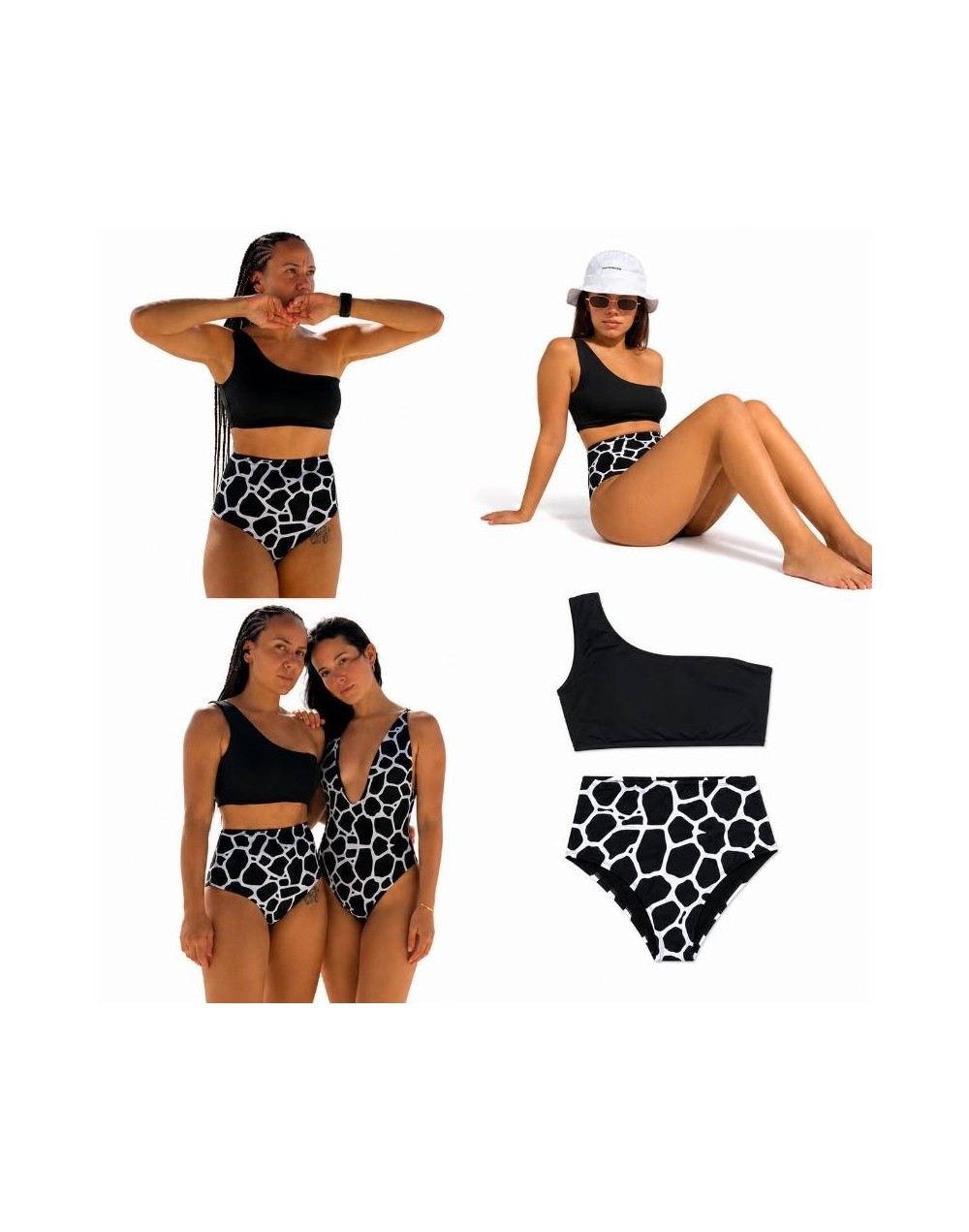 Vestido de baño enterizo y Bikini  print jirafa. Ref. Victoria 