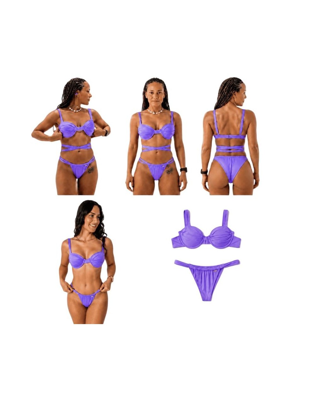 Bikini con copas Dalia (Terracota, Lila, Pistacho)