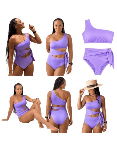 Vestido de baño  enterizo Asimetrico (Lila - Terracota - Negro) 