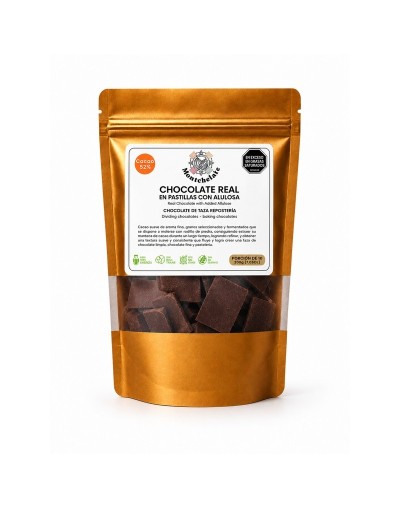 CHOCOLATE REAL EN PASTILLA ENDULZADO CON ALULOSA CACAO 52% 200G