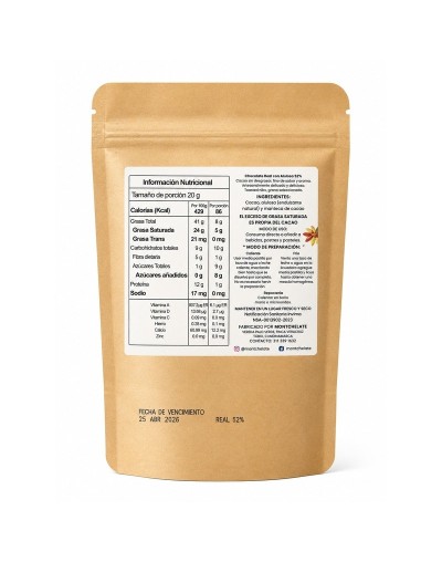 CHOCOLATE REAL EN PASTILLA ENDULZADO CON ALULOSA CACAO 52% 200G