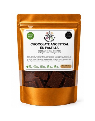 CACAO ANCESTRAL EN PASTILLA CACAO 100% 100G