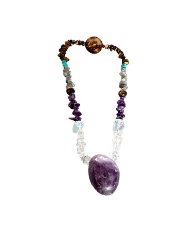 Collar grande de amatista natural 