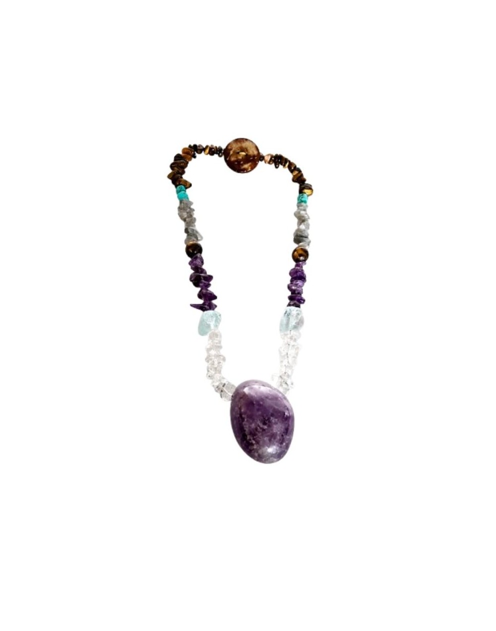 Collar grande de amatista natural 