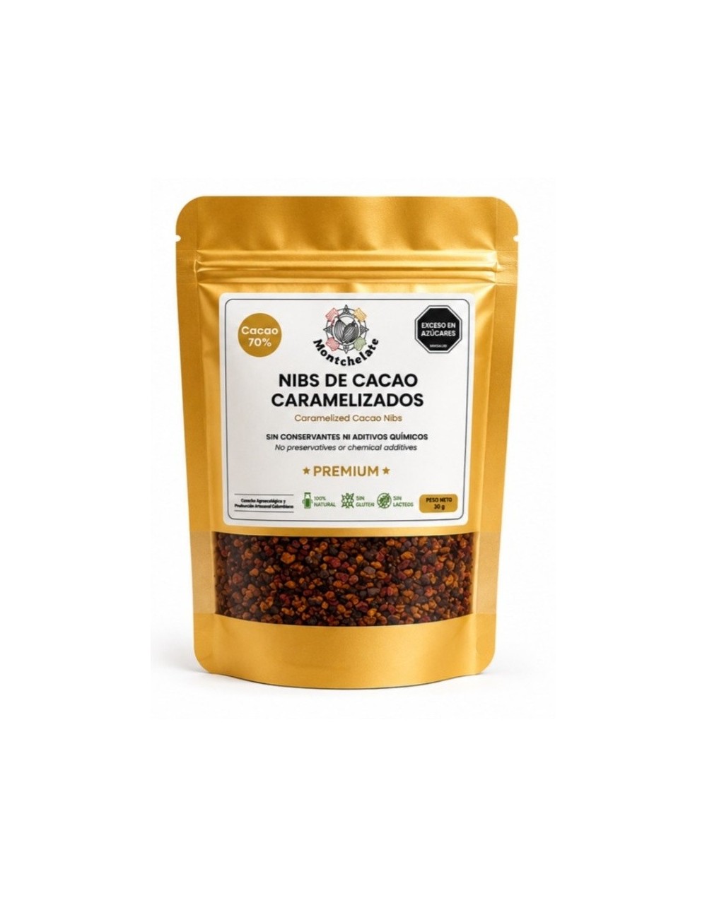 NIBS DE CACAO CARAMELIZADOS 30G