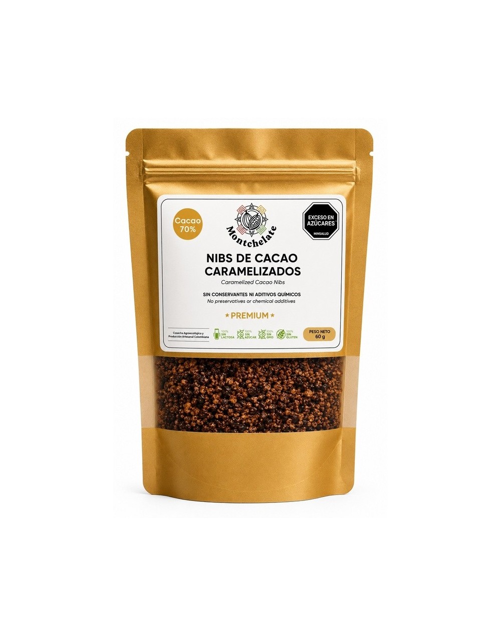 NIBS DE CACAO CARAMELIZADOS 60G
