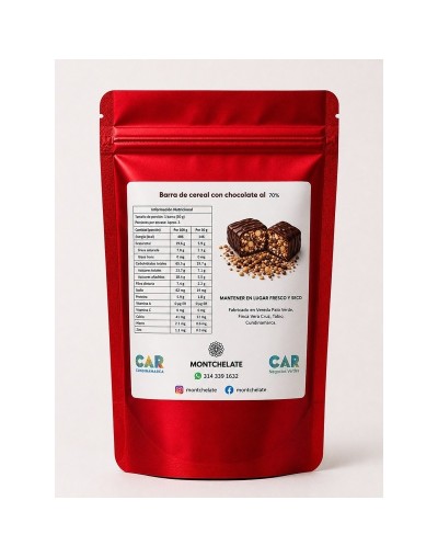 BARRA DE CEREAL CON CHOCOLATE 70% 