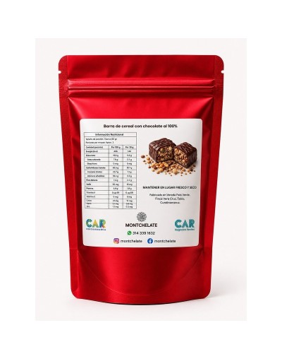 BARRA DE CEREAL CON CHOCOLATE 100% 