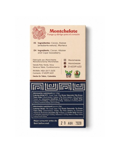 CHOCOLATINA 52% CON UCHUVA 40G