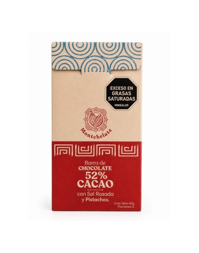 CHOCOLATINA 52% CON PISTACHOS Y SAL ROSADA 40G