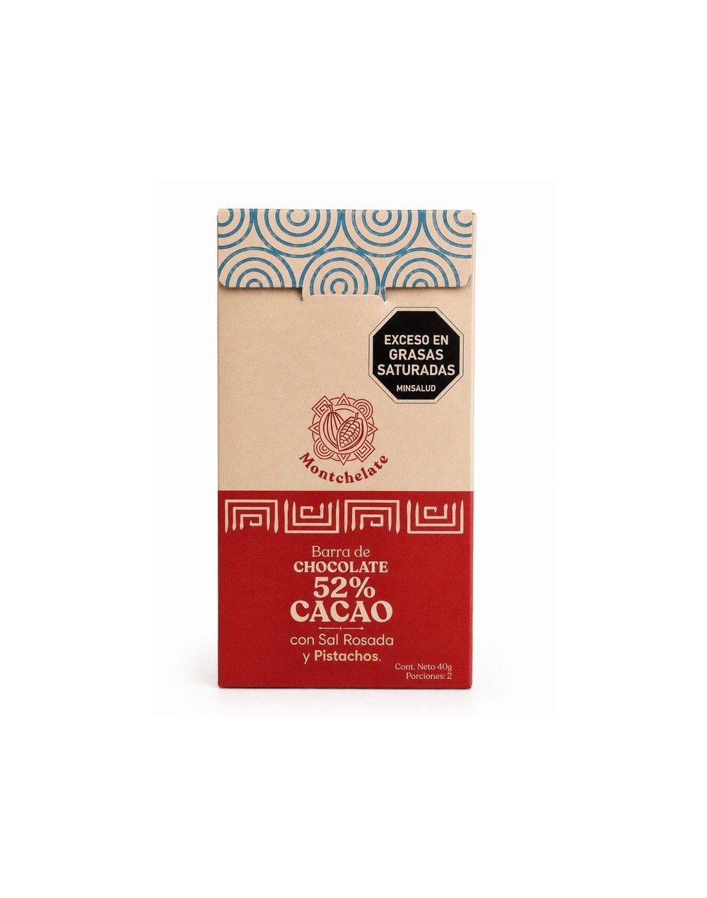 CHOCOLATINA 52% CON PISTACHOS Y SAL ROSADA 40G