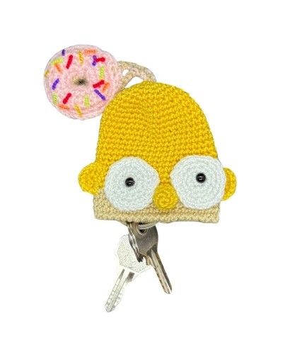 Amigurumi Homer Simpson Porta Llaves tejido a mano | Los Simpson | Julina