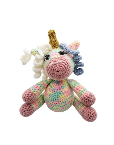 Amigurumi Unicornio Multicolor tejido a mano | Julina