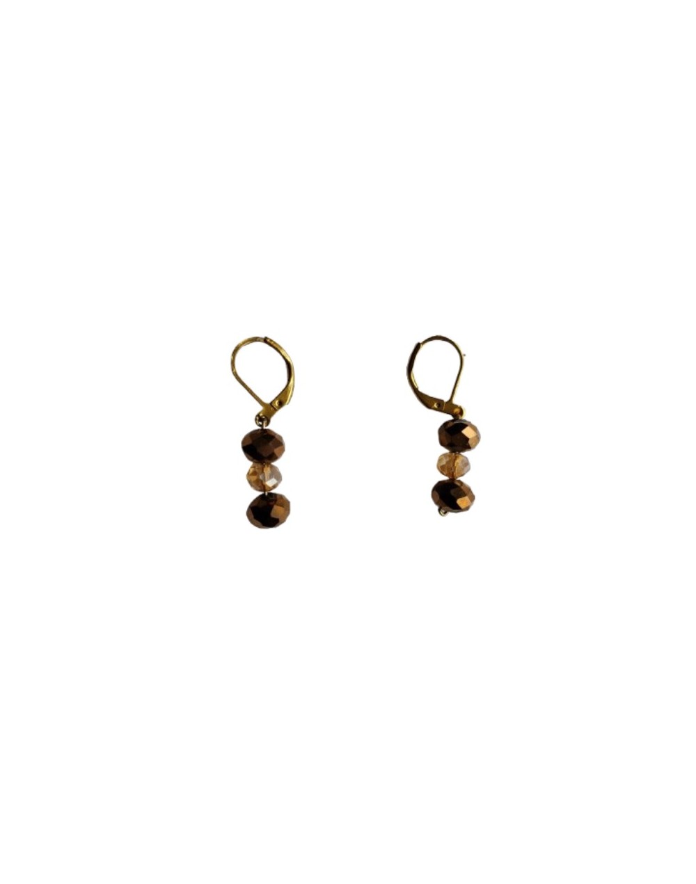 Aretes Muranos Bronce y Amarillo Translúcido 