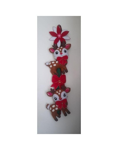 Adorno Navideño con Renos en Paño Lency 
