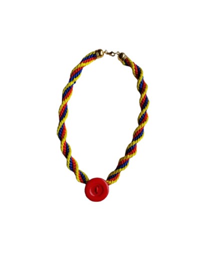Collar Kumihimo Bandera Colombiana 