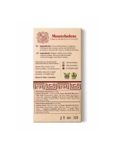 CHOCOLATINA VEGANA BLANCA 40G