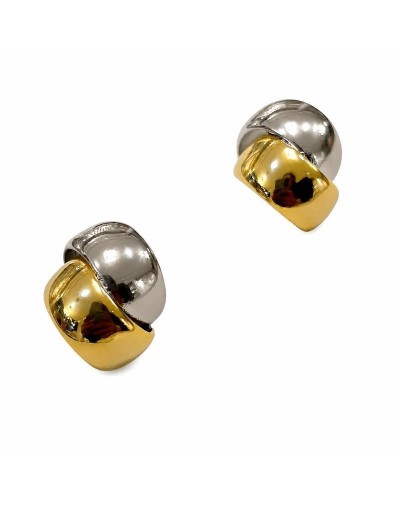 Aretes entrelazados plateado y oro