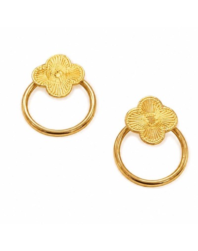 Aretes clover dorado