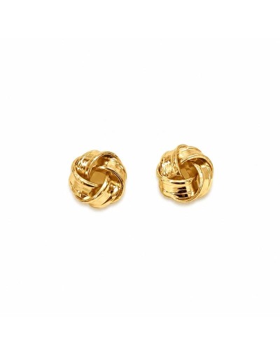 Aretes nudo fino dorado