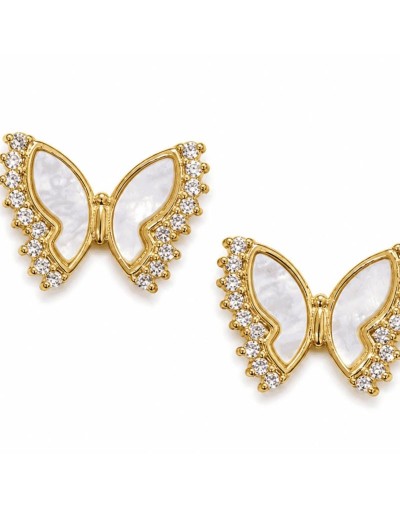 Aretes mariposas perladas