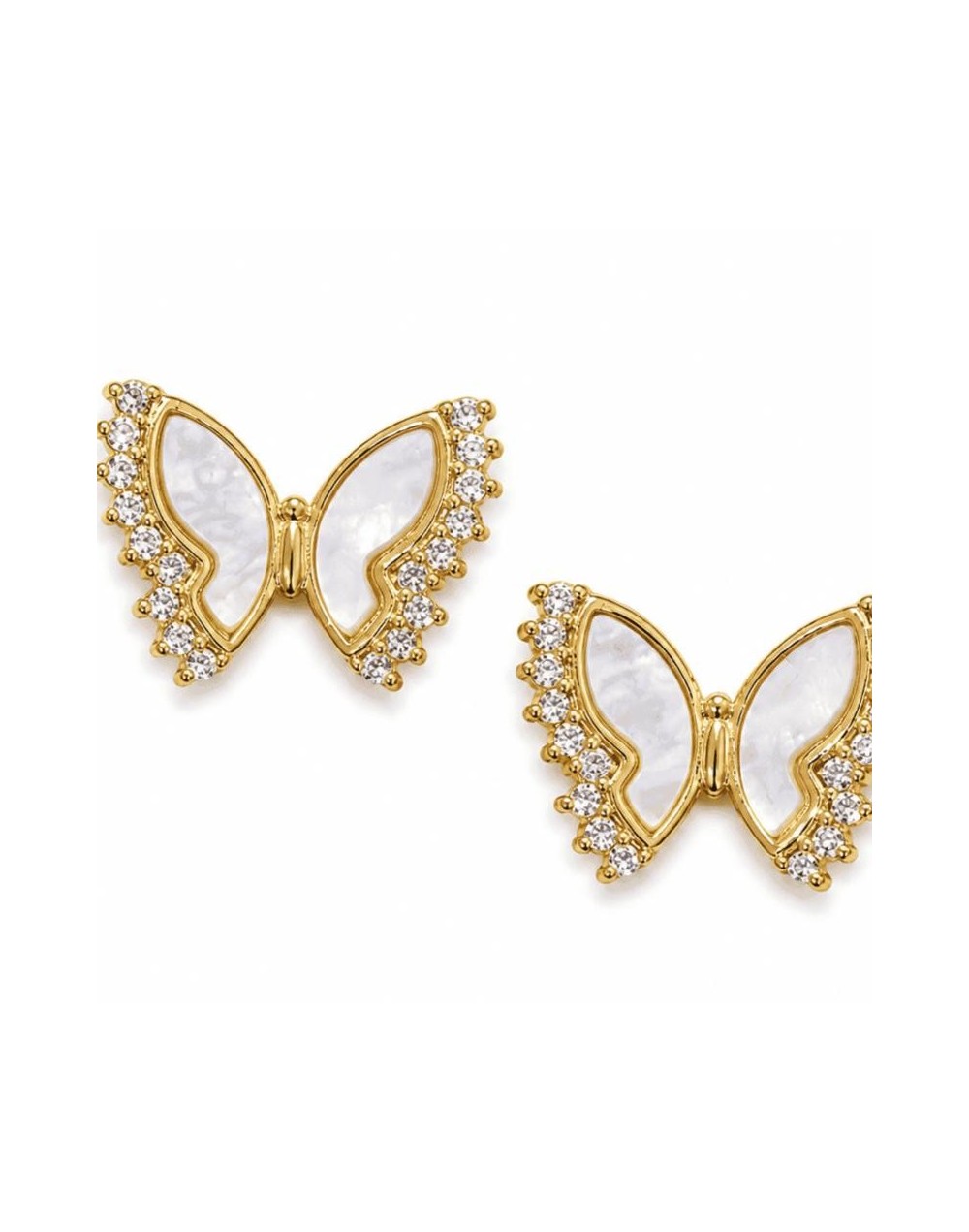 Aretes mariposas perladas