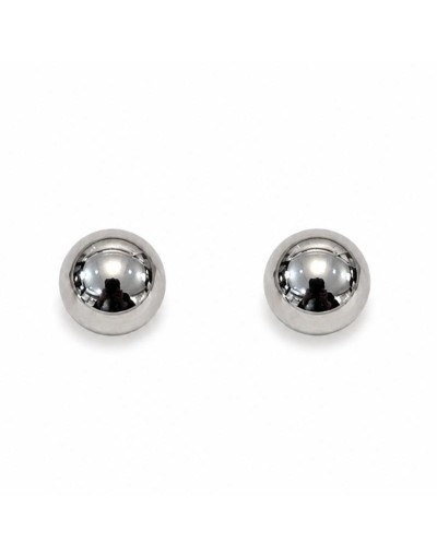 Aretes topos perla plateada