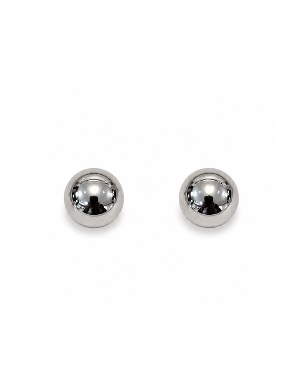 Aretes topos perla plateada