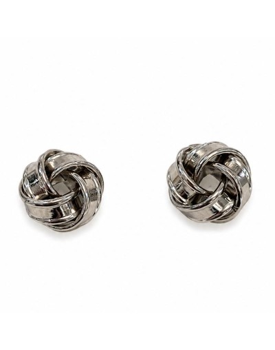 Aretes nudo plateado