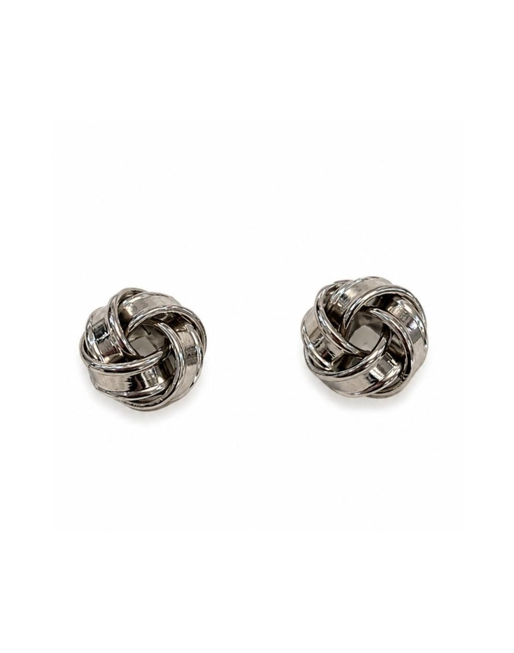 Aretes nudo plateado