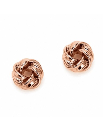 Aretes nudo fino rosa