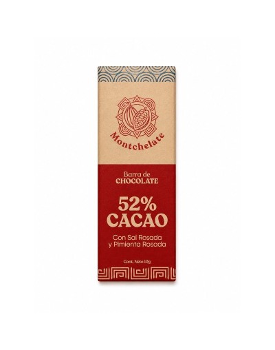 CHOCOLATINA 52% CON SAL ROSADA Y PIMIENTA ROSADA 10G