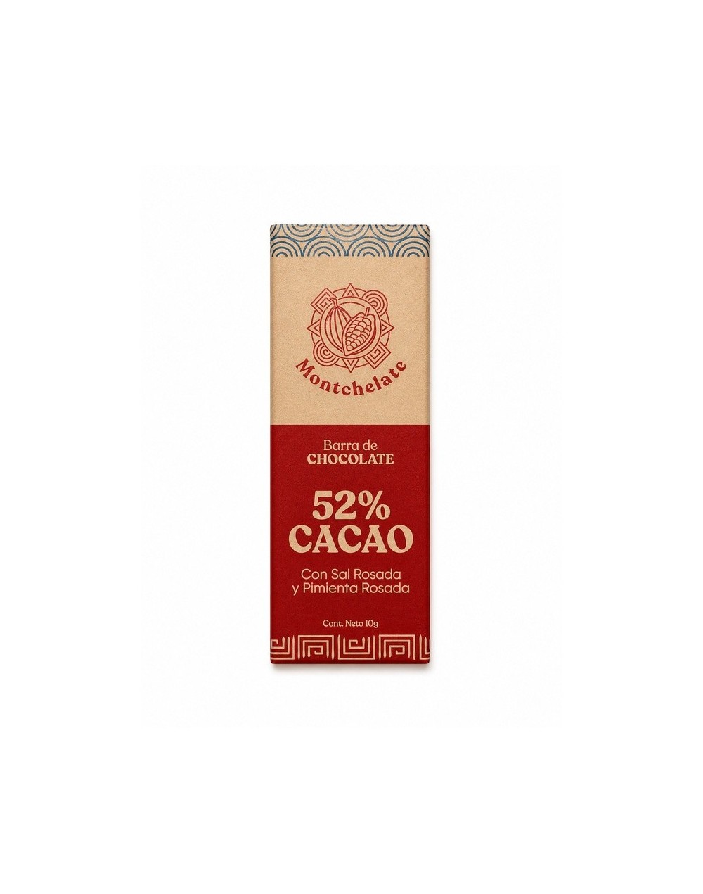 CHOCOLATINA 52% CON SAL ROSADA Y PIMIENTA ROSADA 10G