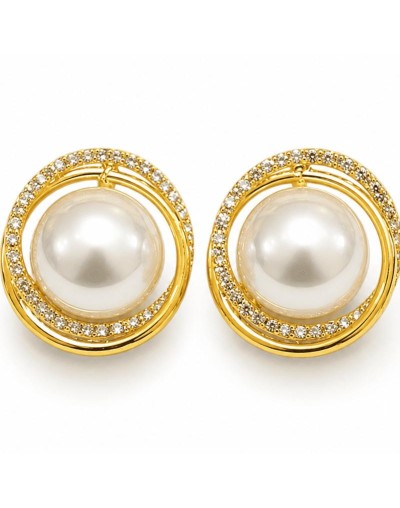 Aretes perla circular