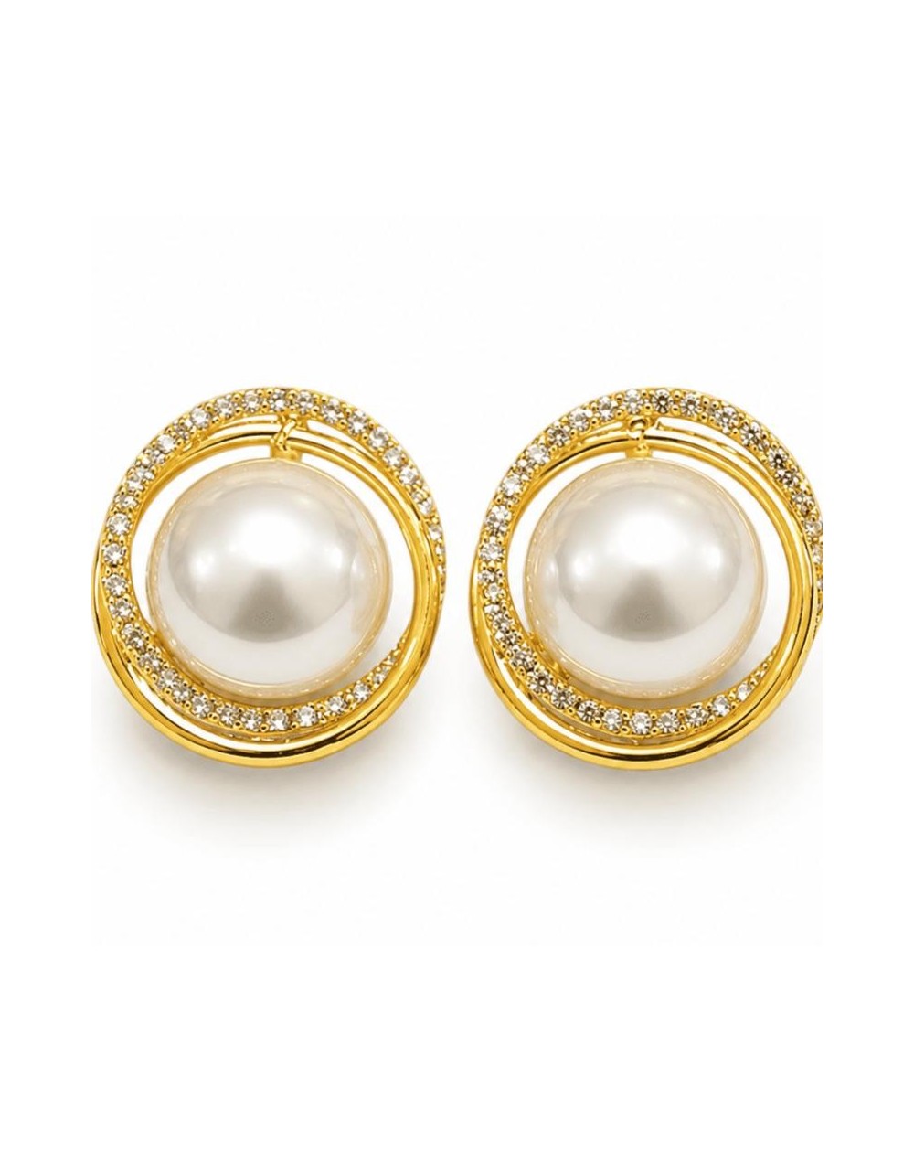 Aretes perla circular