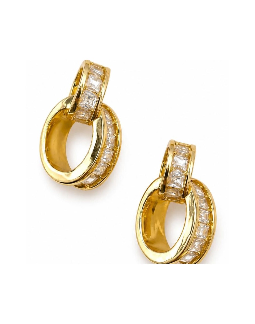 Aretes doble ovalado brilli