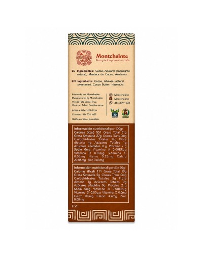 CHOCOLATINA 80% CON AVELLANA 10G