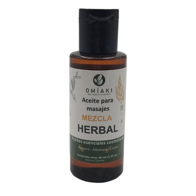 Aceite para masajes mezcla herbal omiaki con aceites esenciales 46 ml