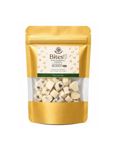 BITES CHOCOLATE BLANCO LIMÓN MANDARINO Y ARÁNDANOS 30G
