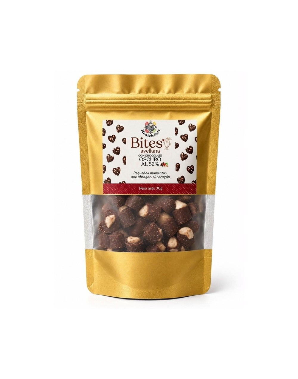 BITES CHOCOLATE AL 52% AVELLANAS 30G