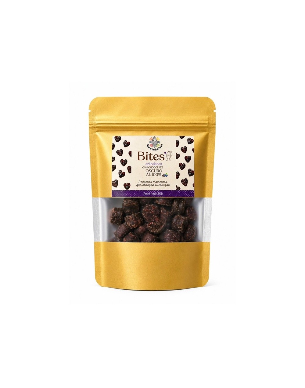 BITES CHOCOLATE AL 100% CON ARÁNDANOS 30G
