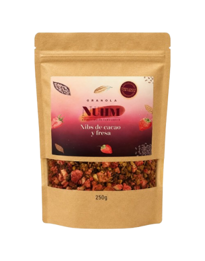 GRANOLA SABOR FRESA Y NIBS DE CACAO 250g