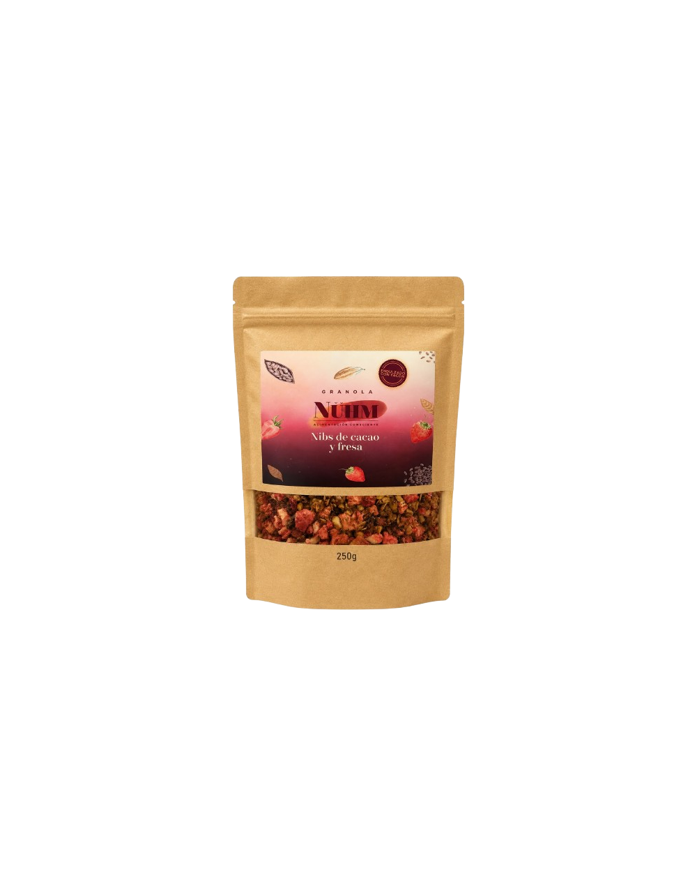 GRANOLA SABOR FRESA Y NIBS DE CACAO 250g