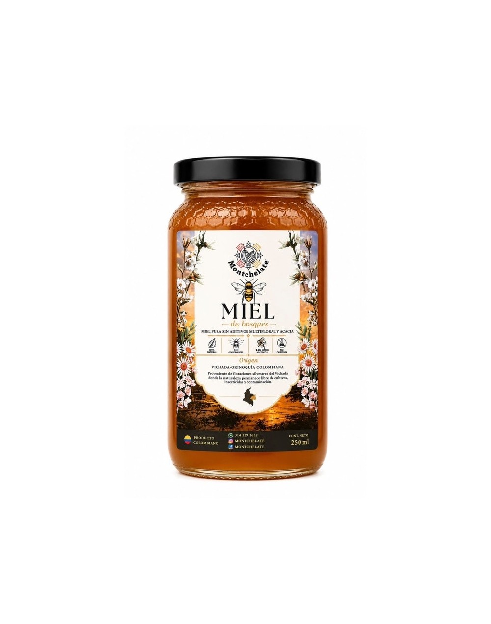 MIEL NATURAL FLORAL ORGÁNICA 250ML