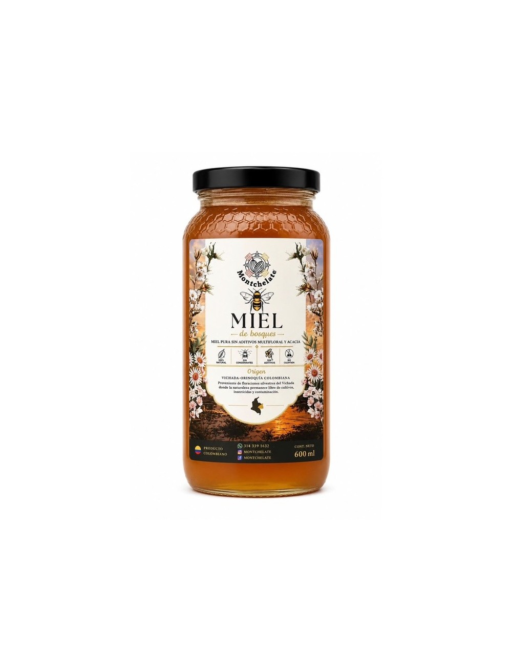MIEL NATURAL FLORAL ORGÁNICA 600ML