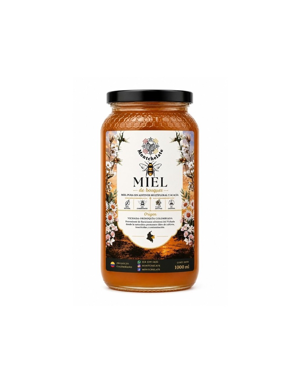 MIEL NATURAL FLORAL ORGÁNICA 1000ML